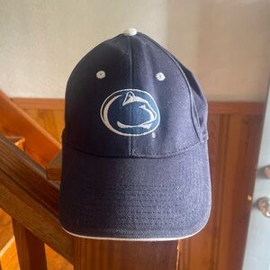 Penn State Navy Blue Cap with White Logo, Velcro Closure Adult OSFM Collegiate